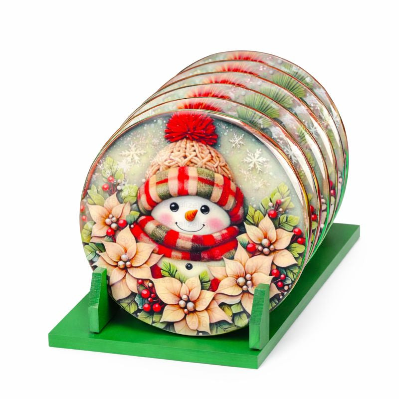 Portavasos navideños muñeco nieve