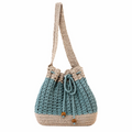 Bolso de Crochet blanco y azul