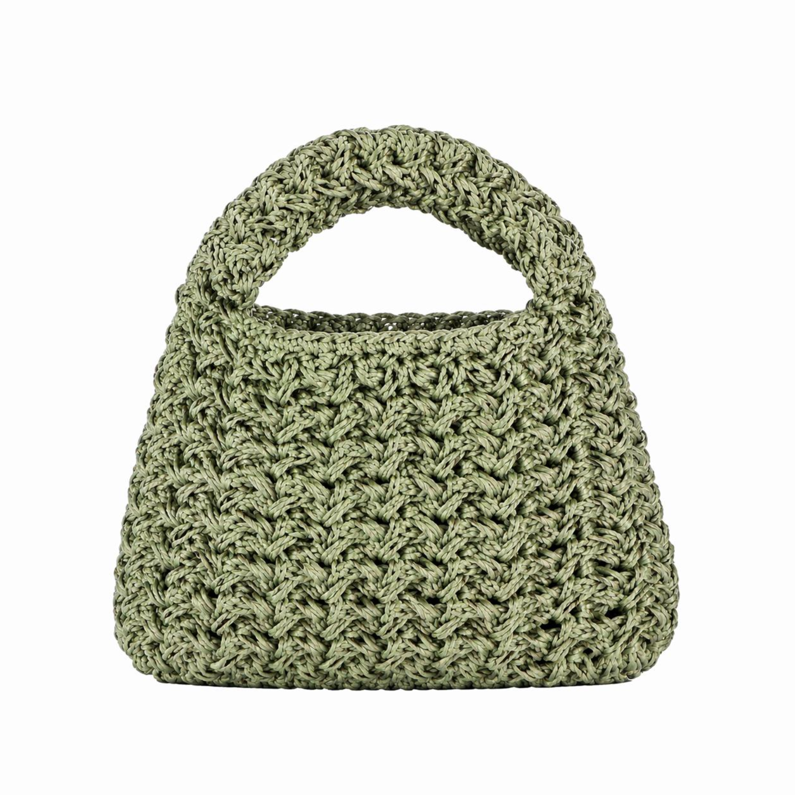 Bolso de crochet verde salvia