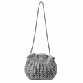 Bolso de mano de crochet gris