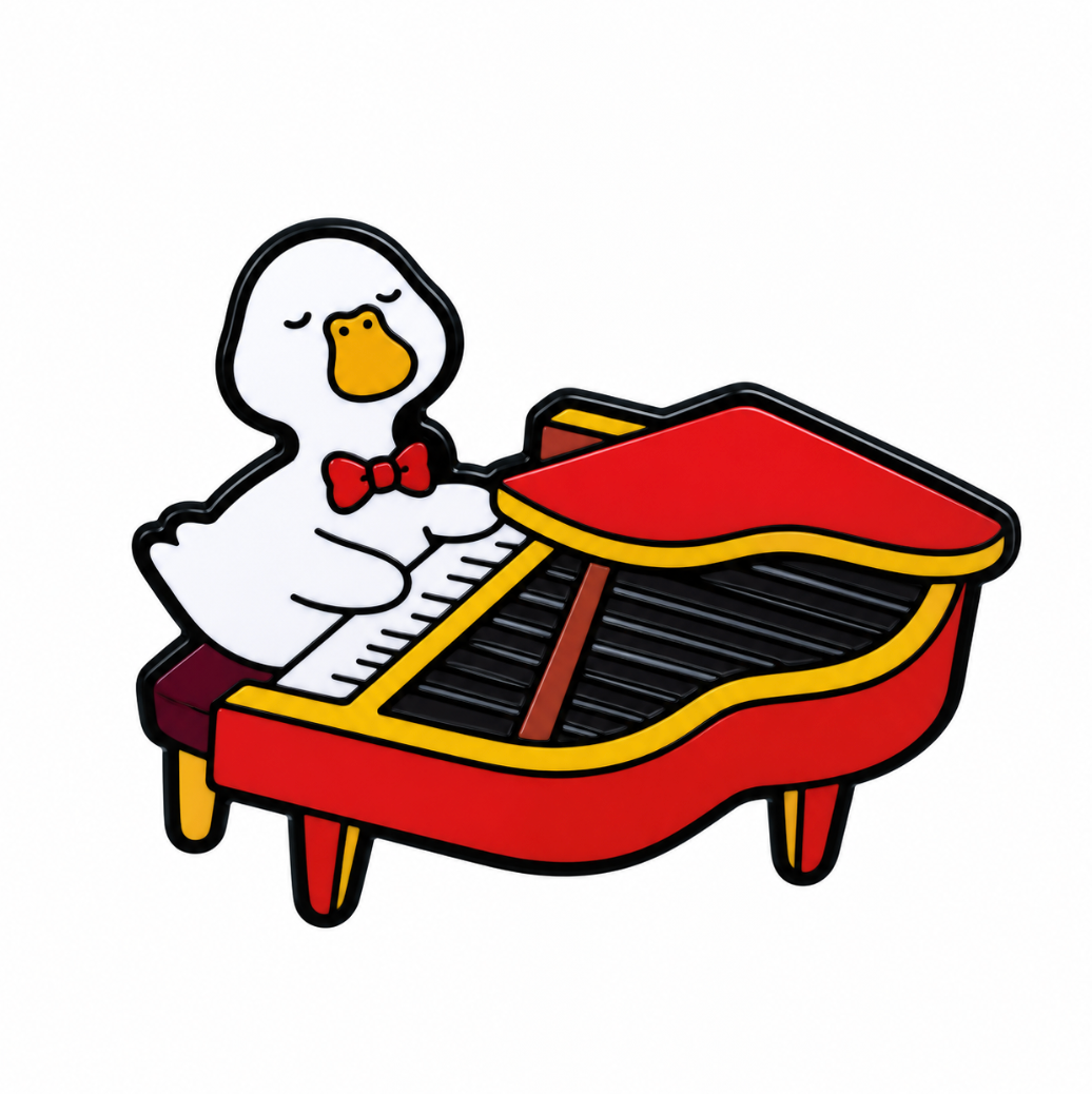 Pin de pato con piano grande